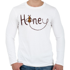 PRINTFASHION Méz - Honey - Férfi hosszú ujjú póló - Fehér férfi póló