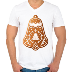 PRINTFASHION Mézeskalács csengő - Férfi V-nyakú póló - Fehér