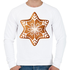 PRINTFASHION Mézeskalács csillag - Férfi pulóver - Fehér