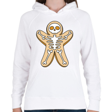 PRINTFASHION Mézeskalács csontváz - Női kapucnis pulóver - Fehér női pulóver, kardigán