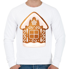 PRINTFASHION Mézeskalács ház - Férfi pulóver - Fehér