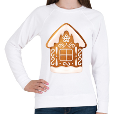 PRINTFASHION Mézeskalács ház - Női pulóver - Fehér