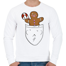 PRINTFASHION Mézeskalács zsebminta - Férfi pulóver - Fehér férfi pulóver, kardigán