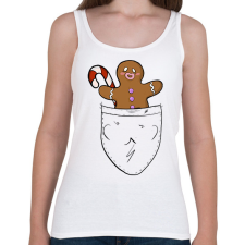 PRINTFASHION Mézeskalács zsebminta - Női atléta - Fehér női trikó