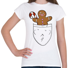 PRINTFASHION Mézeskalács zsebminta - Női póló - Fehér női póló