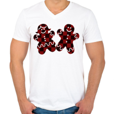 PRINTFASHION Mézi - Férfi V-nyakú póló - Fehér férfi póló