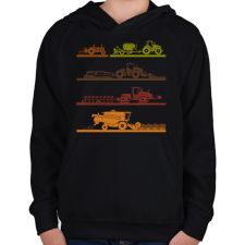 PRINTFASHION Mezőgazdasági gépek  - Gyerek kapucnis pulóver - Fekete gyerek pulóver, kardigán