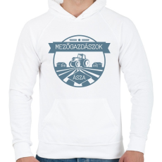 PRINTFASHION Mezőgazdászok ásza - Férfi kapucnis pulóver - Fehér