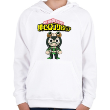 PRINTFASHION MHA Tsuyu Asui - Gyerek kapucnis pulóver - Fehér gyerek pulóver, kardigán