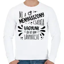 PRINTFASHION Mi a menyasszony csapata vagyunk - Férfi pulóver - Fehér férfi pulóver, kardigán