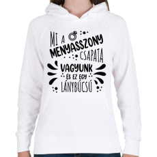 PRINTFASHION Mi a menyasszony csapata vagyunk - Női kapucnis pulóver - Fehér