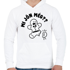PRINTFASHION Mi jön még mézeskalács - Férfi kapucnis pulóver - Fehér férfi pulóver, kardigán