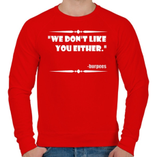 PRINTFASHION Mi se kedveljük egymást - burpees - Férfi pulóver - Piros