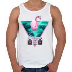 PRINTFASHION Miami flamingo - Férfi atléta - Fehér