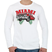 PRINTFASHION Miami lowrider - Férfi hosszú ujjú póló - Fehér férfi póló