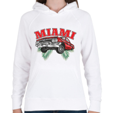 PRINTFASHION Miami lowrider - Női kapucnis pulóver - Fehér női pulóver, kardigán