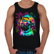 PRINTFASHION Miami mopsz - Férfi atléta - Fekete