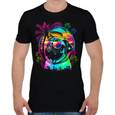 PRINTFASHION Miami mopsz - Férfi póló - Fekete férfi póló