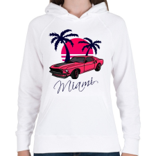PRINTFASHION Miami - Női kapucnis pulóver - Fehér női pulóver, kardigán