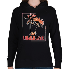 PRINTFASHION Miami  - Női kapucnis pulóver - Fekete női pulóver, kardigán