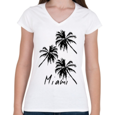 PRINTFASHION Miami  - Női V-nyakú póló - Fehér