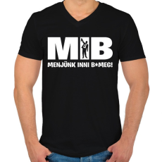 PRINTFASHION MIB menjünk inni bmeg - Férfi V-nyakú póló - Fekete