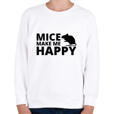 PRINTFASHION Mice make me happy - Gyerek pulóver - Fehér