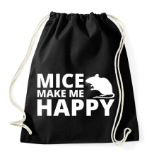 PRINTFASHION Mice make me happy - Sportzsák, Tornazsák - Fekete tornazsák