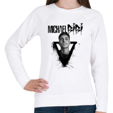 PRINTFASHION Michael Bibi - Női pulóver - Fehér női pulóver, kardigán