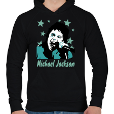 PRINTFASHION michael jackson drawn - Férfi kapucnis pulóver - Fekete férfi pulóver, kardigán