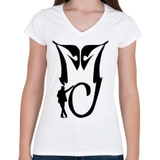 PRINTFASHION Michael Jackson MJ - Női V-nyakú póló - Fehér női póló