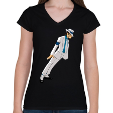 PRINTFASHION Michael Jackson - Női V-nyakú póló - Fekete női póló