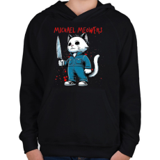PRINTFASHION Michael MEOWers - Gyerek kapucnis pulóver - Fekete