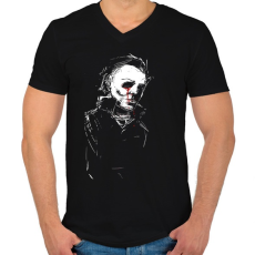 PRINTFASHION Michael Myers - Férfi V-nyakú póló - Fekete