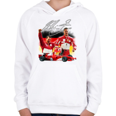 PRINTFASHION Michael Schumacher - Gyerek kapucnis pulóver - Fehér