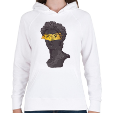 PRINTFASHION Michelangelo - Dávid szobor arannyal - Női kapucnis pulóver - Fehér női pulóver, kardigán