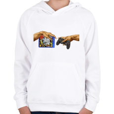 PRINTFASHION Michelangelo Gta5 - Gyerek kapucnis pulóver - Fehér