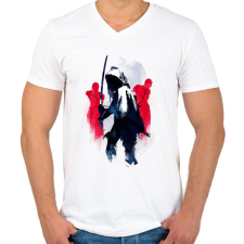 PRINTFASHION Michonne The Walking Dead - Férfi V-nyakú póló - Fehér férfi póló