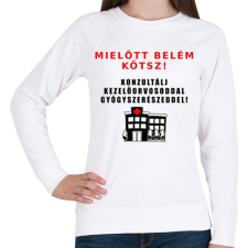 PRINTFASHION MIELŐTT BELÉM KÖTSZ2 - Női pulóver - Fehér női pulóver, kardigán