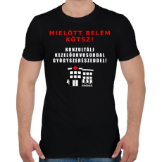 PRINTFASHION MIELŐTT BELÉM KÖTSZ - Férfi póló - Fekete