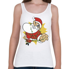 PRINTFASHION Mikulás a pácban - Női atléta - Fehér női trikó