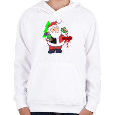 PRINTFASHION Mikulás apa - Gyerek kapucnis pulóver - Fehér