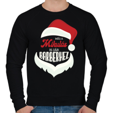 PRINTFASHION Mikulás barber - Férfi pulóver - Fekete férfi pulóver, kardigán