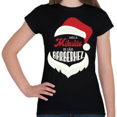 PRINTFASHION Mikulás barber - Női póló - Fekete