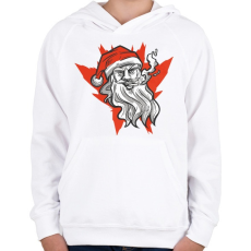 PRINTFASHION Mikulás cigivel - Gyerek kapucnis pulóver - Fehér