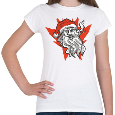 PRINTFASHION Mikulás cigivel - Női póló - Fehér