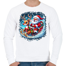 PRINTFASHION Mikulás - Férfi pulóver - Fehér