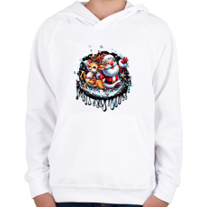 PRINTFASHION Mikulás - Gyerek kapucnis pulóver - Fehér