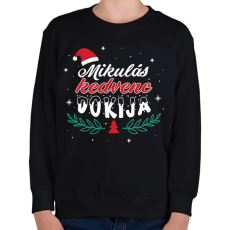 PRINTFASHION Mikulás kedvence - Szakmával - Gyerek pulóver - Fekete