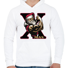 PRINTFASHION Mikulás kigyúrva XMAS - Férfi kapucnis pulóver - Fehér